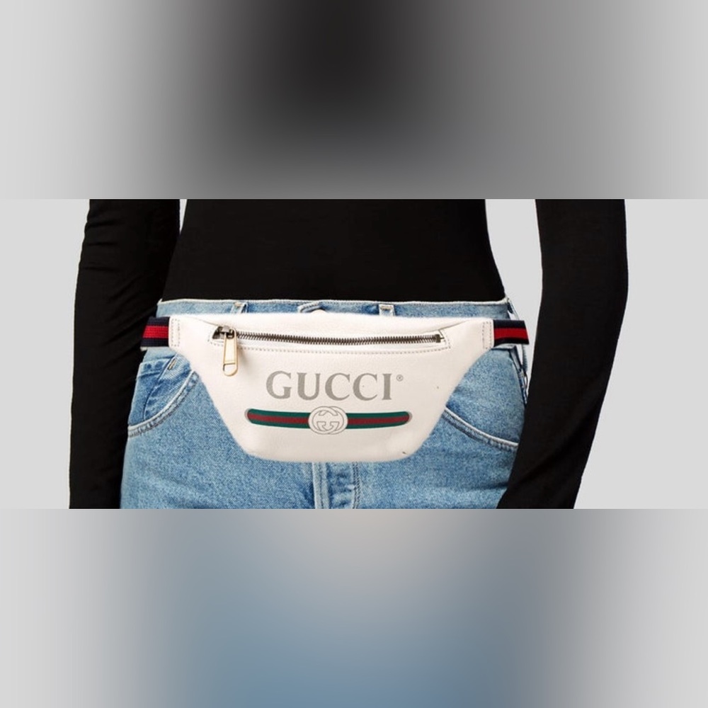 Gucci  Leather Belt Bag with Red and Blue Stripe - Picture 3 of 8